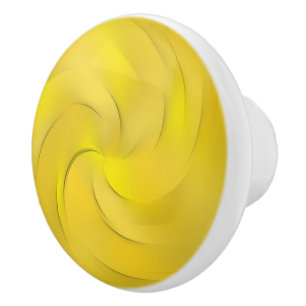 Bouton De Porte En Céramique Tourbillon jaune