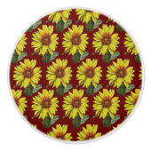 Bouton De Porte En Céramique Tournesol (Devant)