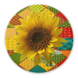Bouton De Porte En Céramique Tournesol noueux