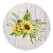 Bouton De Porte En Céramique Tournesols rustiques (Devant)