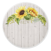 Bouton De Porte En Céramique Tournesols rustiques (Devant)