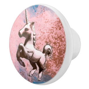 Bouton De Porte En Céramique Traction de bouton de tiroir de licorne en
