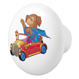 Bouton De Porte En Céramique train et voiture