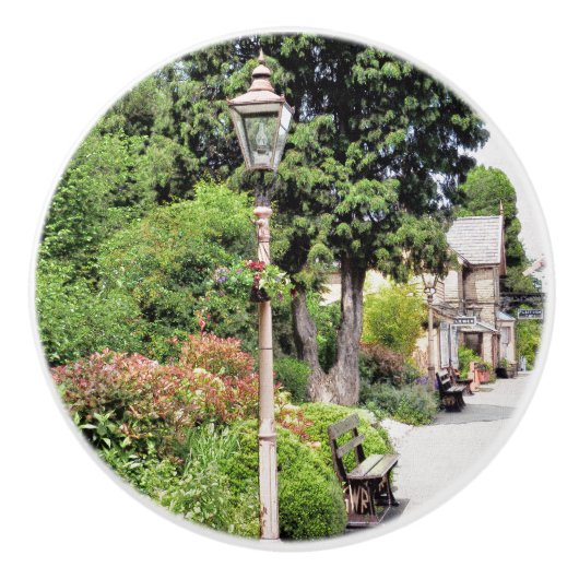 BOUTON DE PORTE EN CÉRAMIQUE TRAIN STATIONS (Devant)