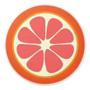 Bouton De Porte En Céramique Tranche douce juteuse d'agrumes de pamplemousse