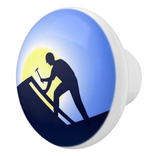 Bouton De Porte En Céramique Travailleur de toiture