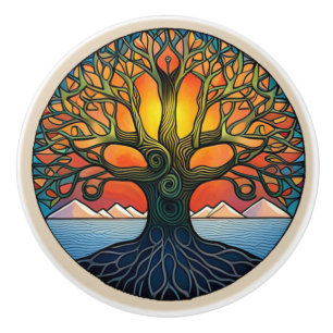 Bouton De Porte En Céramique Tree of Life