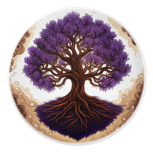 Bouton De Porte En Céramique Tree of Life (Devant)