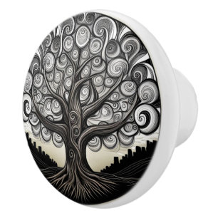 Bouton De Porte En Céramique Tree of Life