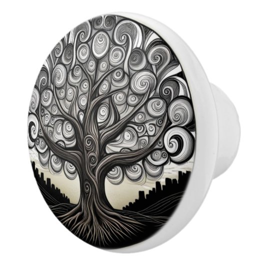 Bouton De Porte En Céramique Tree of Life (Droite)