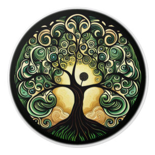 Bouton De Porte En Céramique Tree of Life
