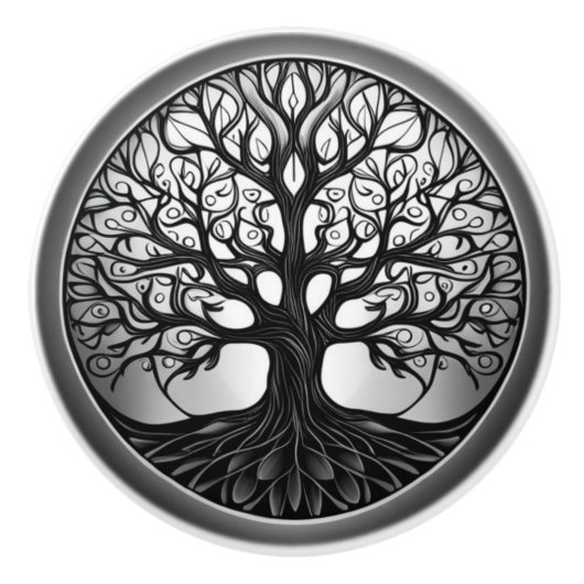 Bouton De Porte En Céramique Tree of Life (Devant)