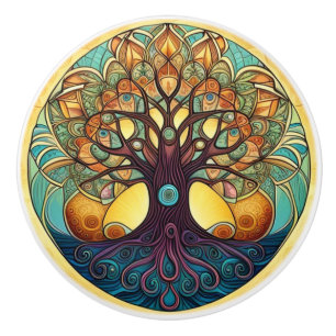Bouton De Porte En Céramique Tree of Life