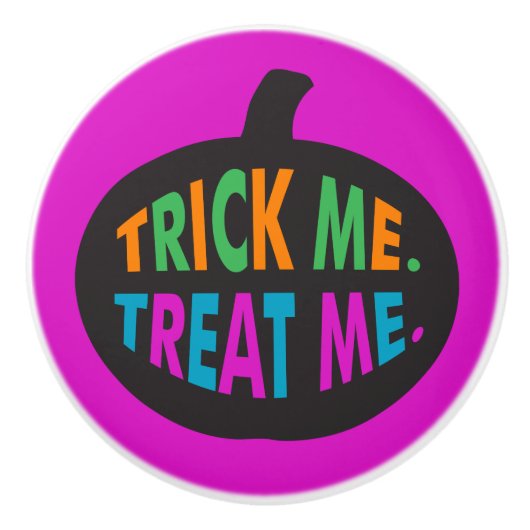 Bouton De Porte En Céramique Trick Me Traite, Halloween Multi-Couleur (Devant)