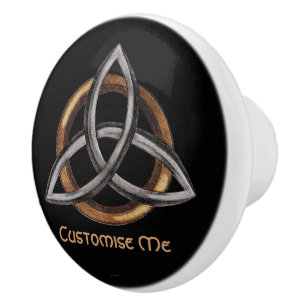 Bouton De Porte En Céramique Triquetra (Brown/Argent)