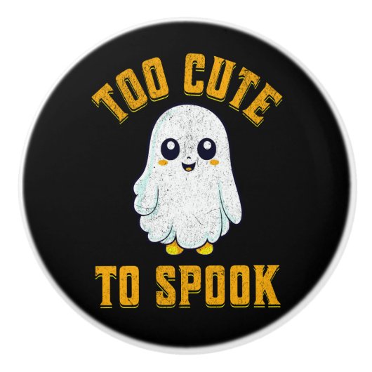 Bouton De Porte En Céramique Trop mignon pour effrayer (Devant)