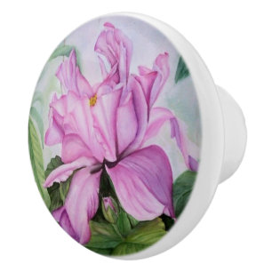 BOUTON DE PORTE EN CÉRAMIQUE TROPICAL ORCHID CERAMIQUE KNOB
