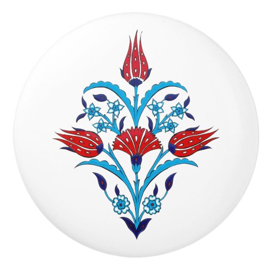 Bouton De Porte En Céramique Tuiles d'Iznik (Devant)