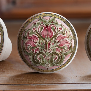 Bouton De Porte En Céramique Tulipe rougissante Élégance Ceramic Knob Tiret