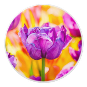 Bouton De Porte En Céramique Tulipes Envoûtantes 06