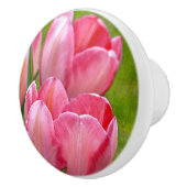 Bouton De Porte En Céramique Tulipes roses (Droite)