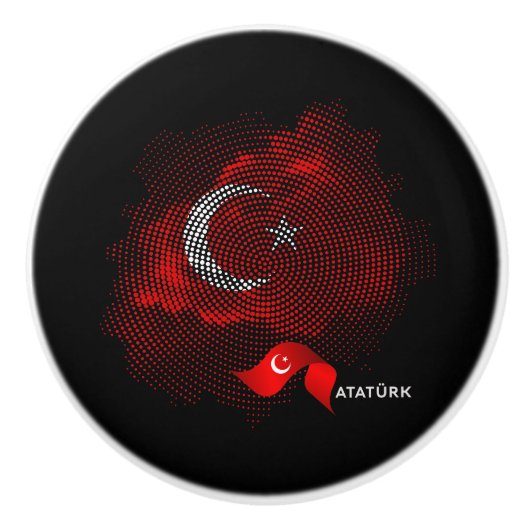 Bouton De Porte En Céramique Turkey flag (Devant)
