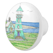 Bouton De Porte En Céramique Turqoise Lighthouse Ceramic Knob (Droite)