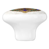 Bouton De Porte En Céramique Turquoise Third Eye Hamsa (Côté)