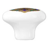 Bouton De Porte En Céramique Turquoise Third Eye Hamsa (Côté)