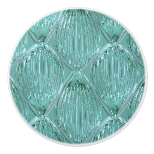 Bouton De Porte En Céramique Turquoise verre motif élégant