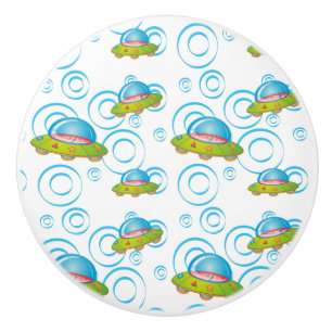 Bouton De Porte En Céramique UFO de vol amusant