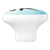 Bouton De Porte En Céramique Un cheval de mer dans le vert (Côté)