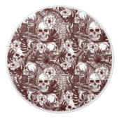 Bouton De Porte En Céramique Un crâne de jungle (Devant)