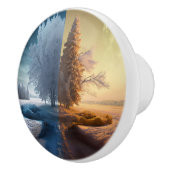 Bouton De Porte En Céramique Un jour en hiver (Droite)