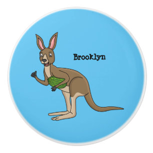 Bouton De Porte En Céramique Une jolie illustration de kangourou australien