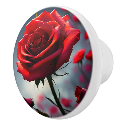 Bouton De Porte En Céramique "Une pierre en fleur : le Rose de Ruby" (Droite)