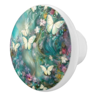 Bouton De Porte En Céramique Une série de papillons mystiques Design 3