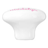 Bouton De Porte En Céramique Unicorn rose blanc nom (Côté)