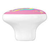 Bouton De Porte En Céramique Unicorne rose magique (Côté)