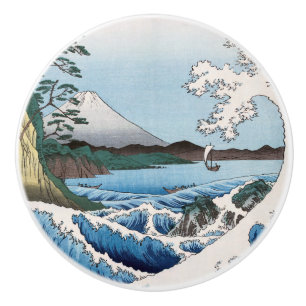Bouton De Porte En Céramique Utagawa Hiroshige - Mer au large de Satta, provinc