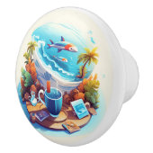 Bouton De Porte En Céramique Vacances Plage (Droite)