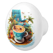 Bouton De Porte En Céramique Vacances Plage (Droite)