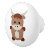 Bouton De Porte En Céramique Vache Brown mignonne (Droite)