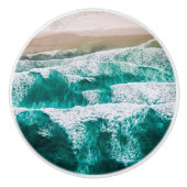 Bouton De Porte En Céramique Vagues (Devant)