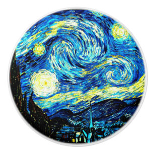 Bouton De Porte En Céramique Van Gogh - Nuit étoilée