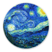 Bouton De Porte En Céramique Van Gogh, Starry Night (Devant)