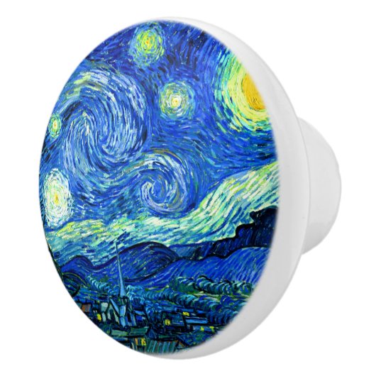 Bouton De Porte En Céramique Van Gogh, Starry Night (Droite)