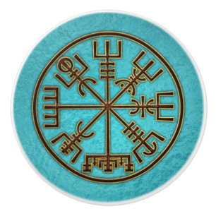Bouton De Porte En Céramique Vegvisir. La boussole magique de Viking de