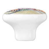 Bouton De Porte En Céramique Vélo et fleurs (Côté)