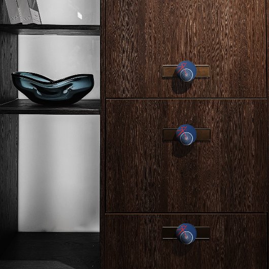 Bouton De Porte En Céramique Vélo rouge et blanc